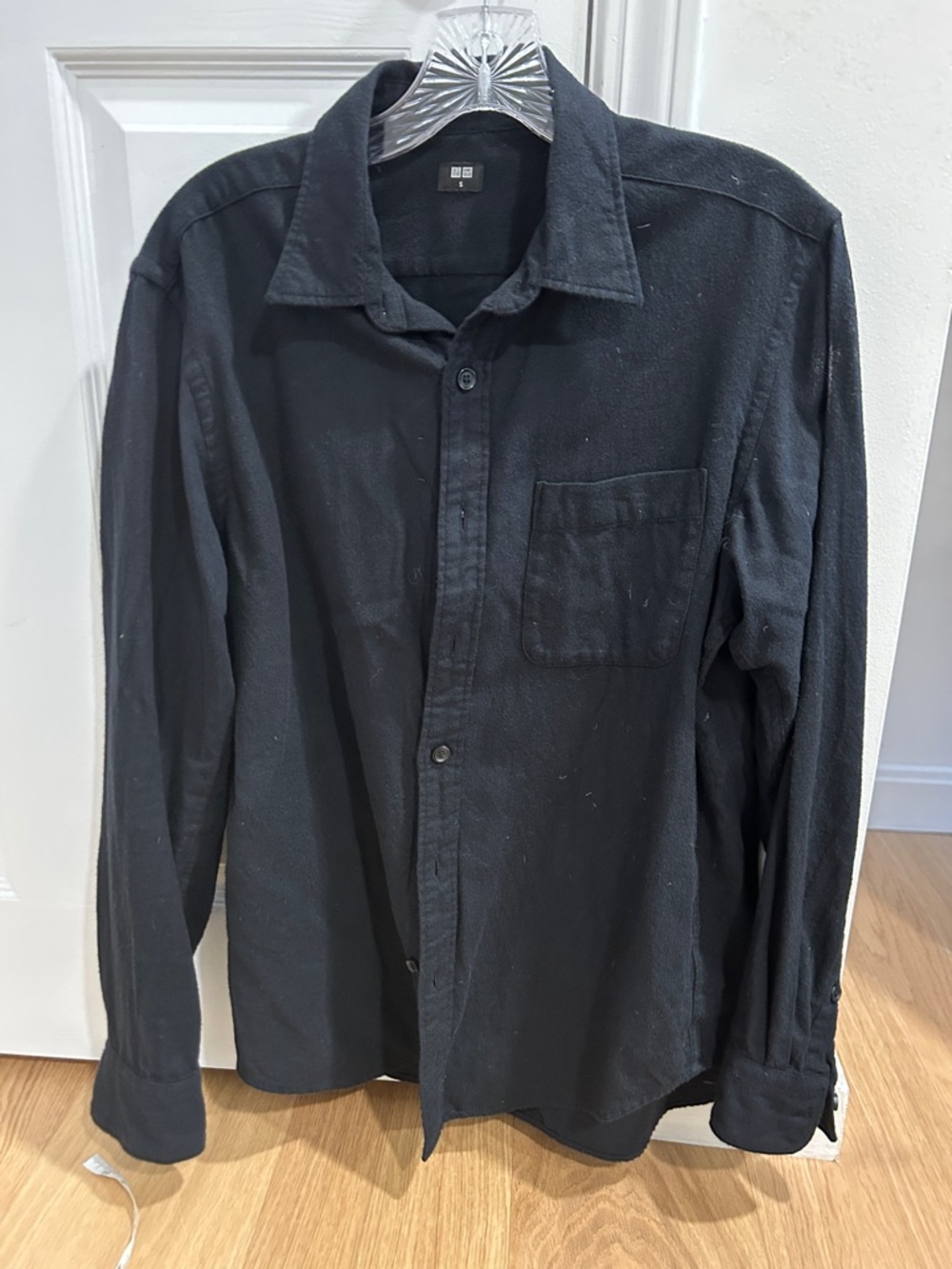UNIQLO Black flannel Long-Sleeve Button-Up Shirt